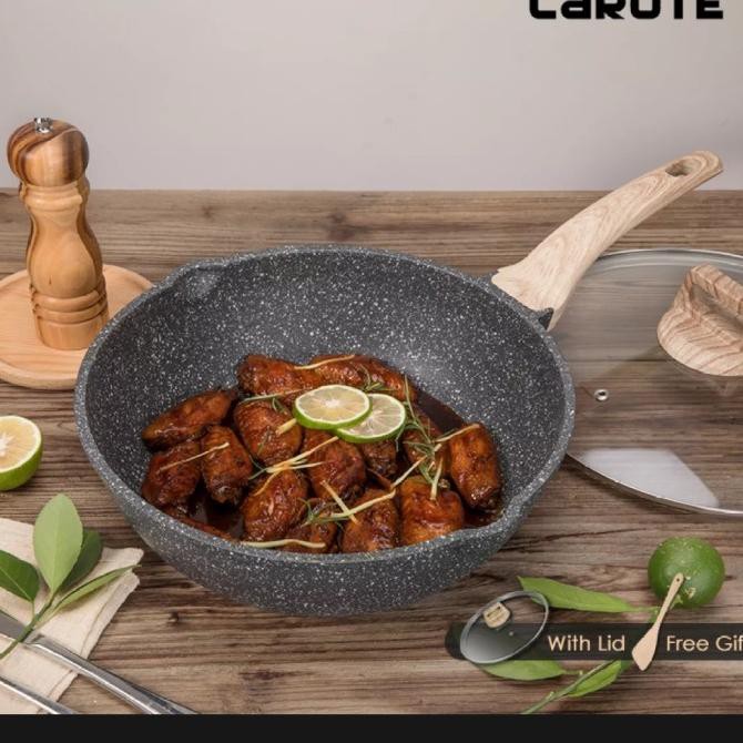 Jual promo!! Carote Deep Fry Pan With Lid 32 Cm Deep Fryer Shopee