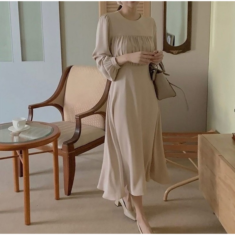 Jual Cilla Midi Dress / Dress Midi Panjang / Midi Dress Polos | Shopee ...