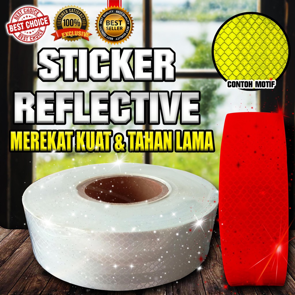 Jual Reflective Sticker BERMOTIF Untuk Kendaraan/Parka Jalan (1 Roll=50 ...