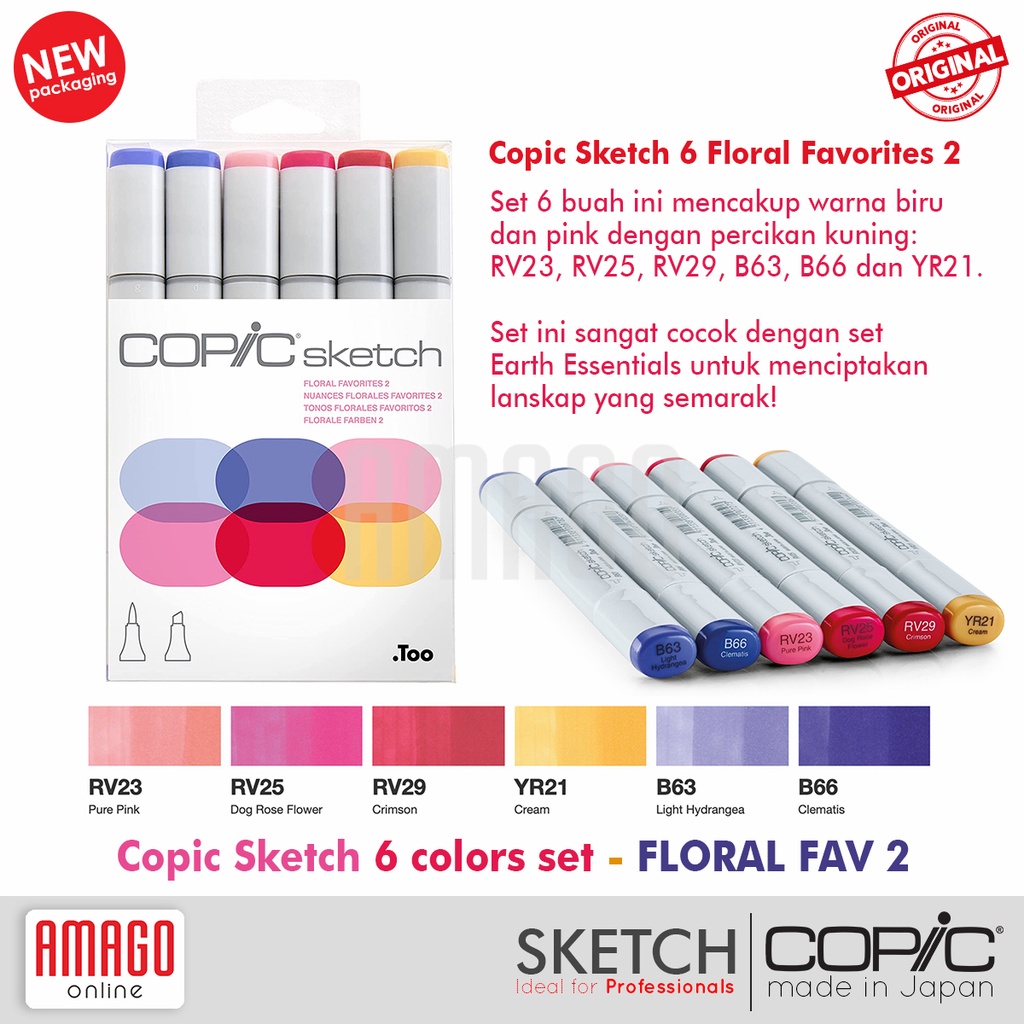 Copic Sketch 6 colors set Floral Favorites 2 - COPIC Official Website