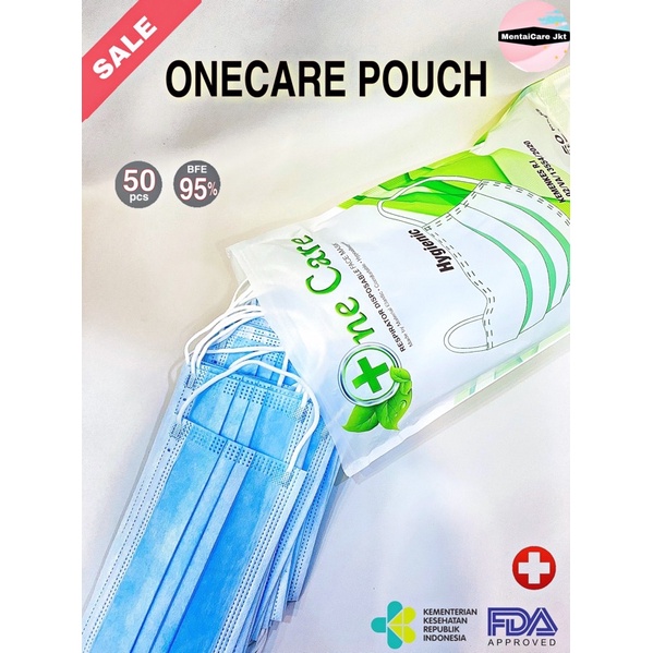 Jual Onecare Masker 3ply SACHET POUCH earloop Kemenkes Best Quality ...