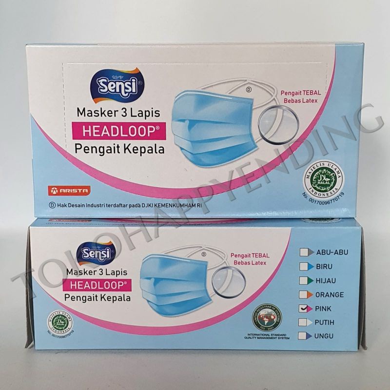 Jual MASKER SENSI 3 PLY MEDIS HEADLOOP BOX ISI 4O | Shopee Indonesia