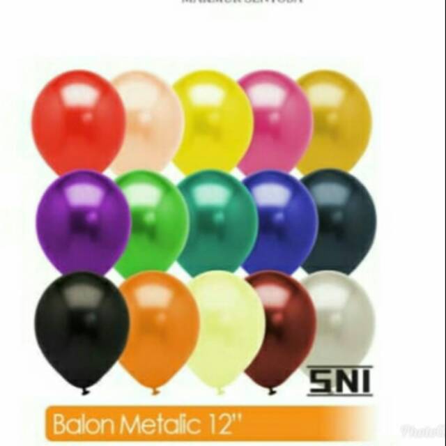 Jual Balon Latex Metalik Warna Campur 12 Shopee Indonesia