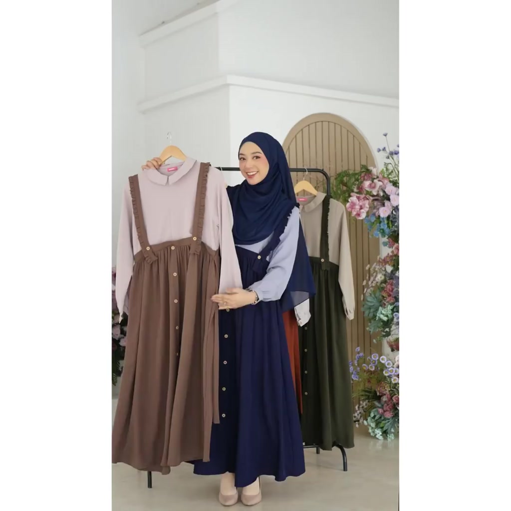 Jual Talia Dress BY Naisha | Gamis Remaja | 2in1 Looks Dress | Desain ...