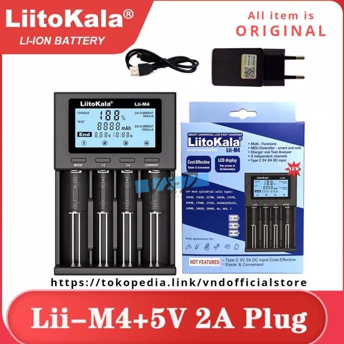 Jual Charger Baterai LiitoKala Lii M4 Original Fullset Shopee Indonesia