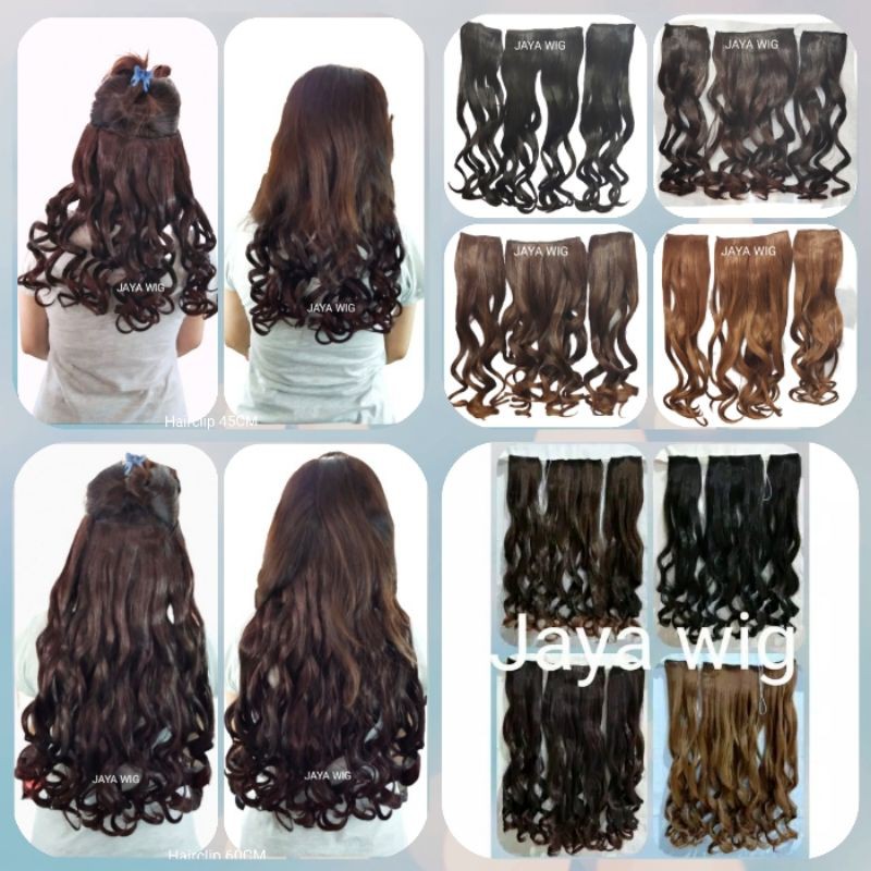 Jual Hair clip Sambungan Rambut Wanita Yang Pake Klip Hair klip Curly 3 ...