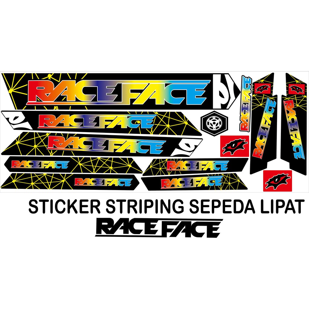 Jual STICKER VARIASI SEPEDA ANAK MOTIF RACE FACE | Shopee Indonesia
