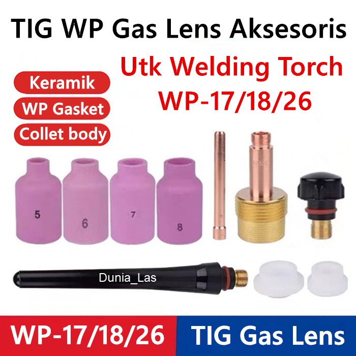 Jual 5 PCS Tig Argon Welding Torch Gas Lens Keramik Collet Body WP17