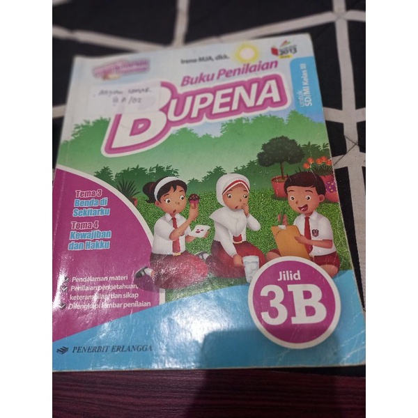 Jual buku penilain BUPENA BEKAS kelas 3 JILID 3B kurikulum 2013 REVISI ...