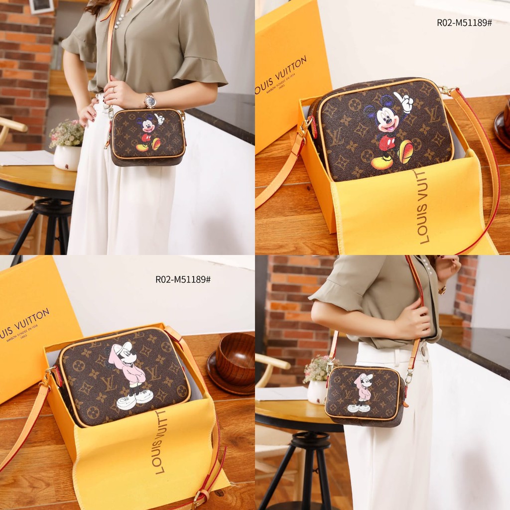 TERBARU TAS WANITA LV Mickey Camera Bag R02 M51189F