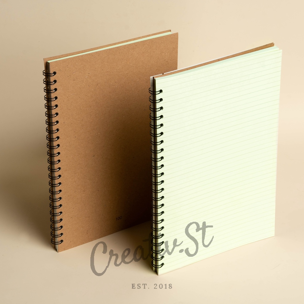 Jual [TULIS.ID] Basic Bamboo Paper Kraft Spiral Notebook B5 100 Gsm ...