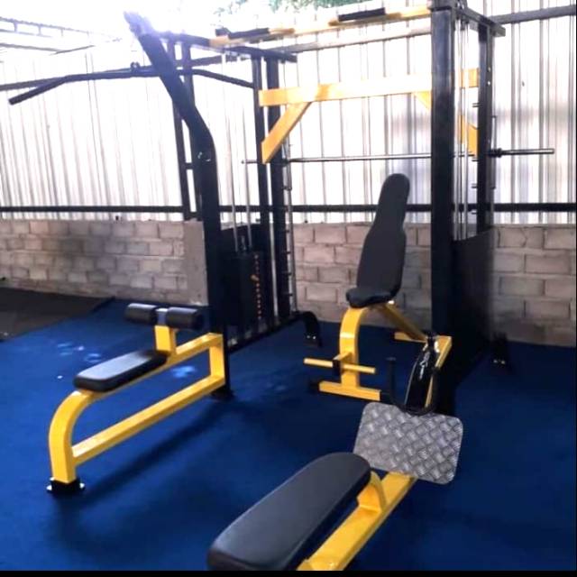 Jual SMITH MACHINE MULTIFUNGSI STANDARD IMPORT BEBAN RUBBER | Shopee ...