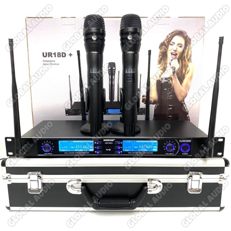 Mic wireless shure ur 18 d 4 Antena original urd18d Free Koper Shure Ur 18D Bisa COD