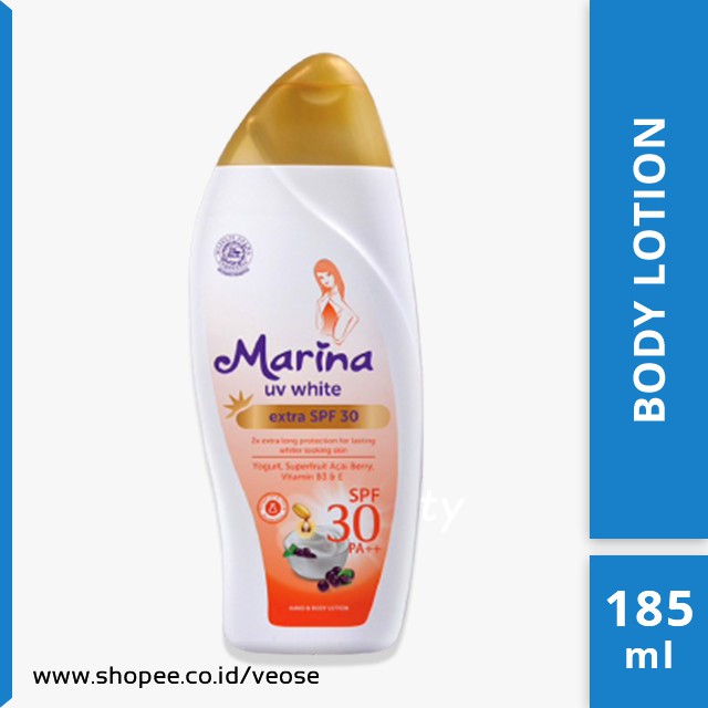 Jual Marina Hand & Body Lotion UV White Anti Pollution Extra SPF 30 185ml (Lotion Pemutih