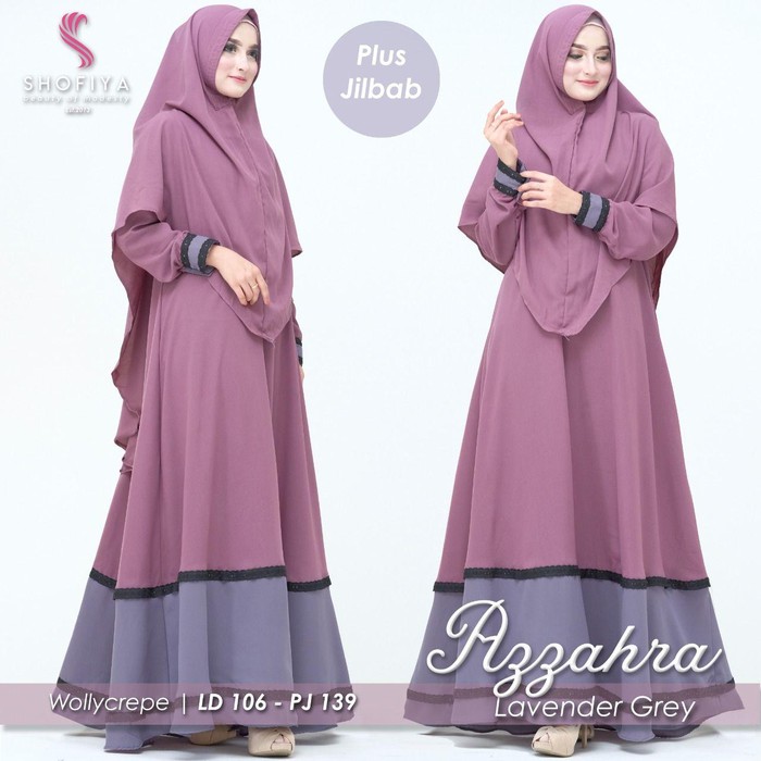 Jual GAMIS AZZAHRA PREMIUM FULL SET Baju Gamis Wanita Terbaru