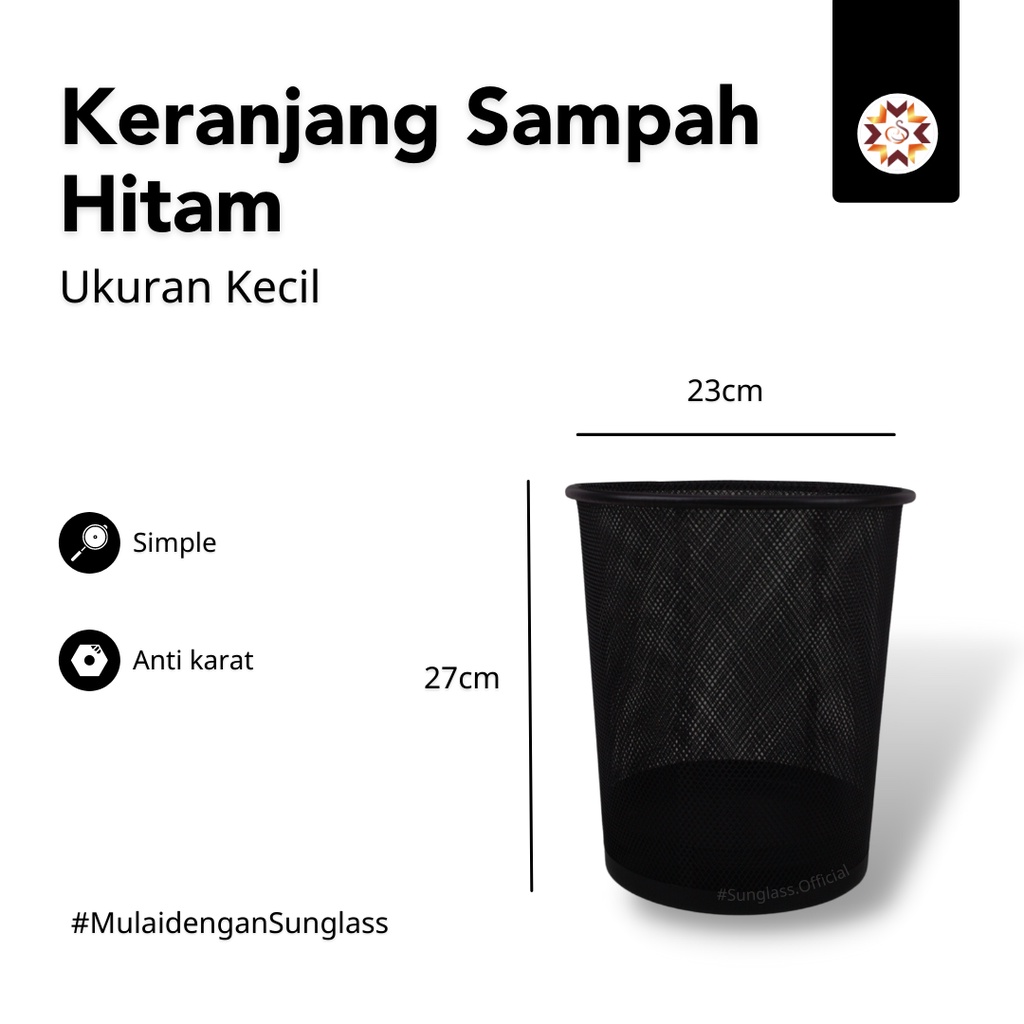 Jual Sunglass Keranjang Sampah Hitam Kecil Wajib Order Tambahan Extra