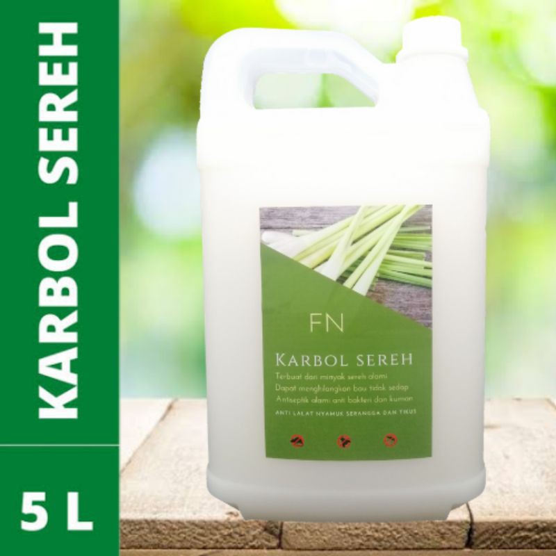 Jual Karbol Sereh 5 Liter Anti Bakteri Nyamuk Serangga Minyak Sereh