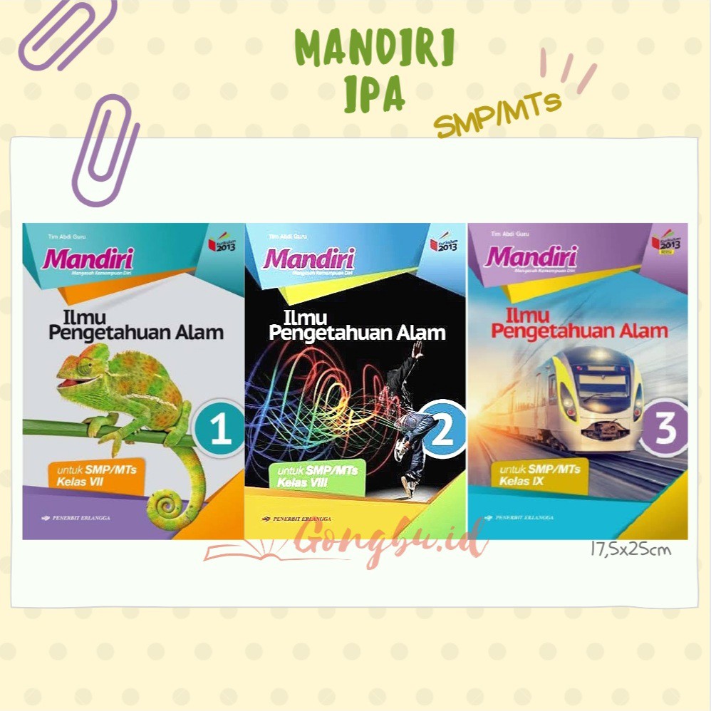 Jual Buku Mandiri Ipa Smp Kelas 7 8 9 Kurikulum 2013 Revisi Erlangga