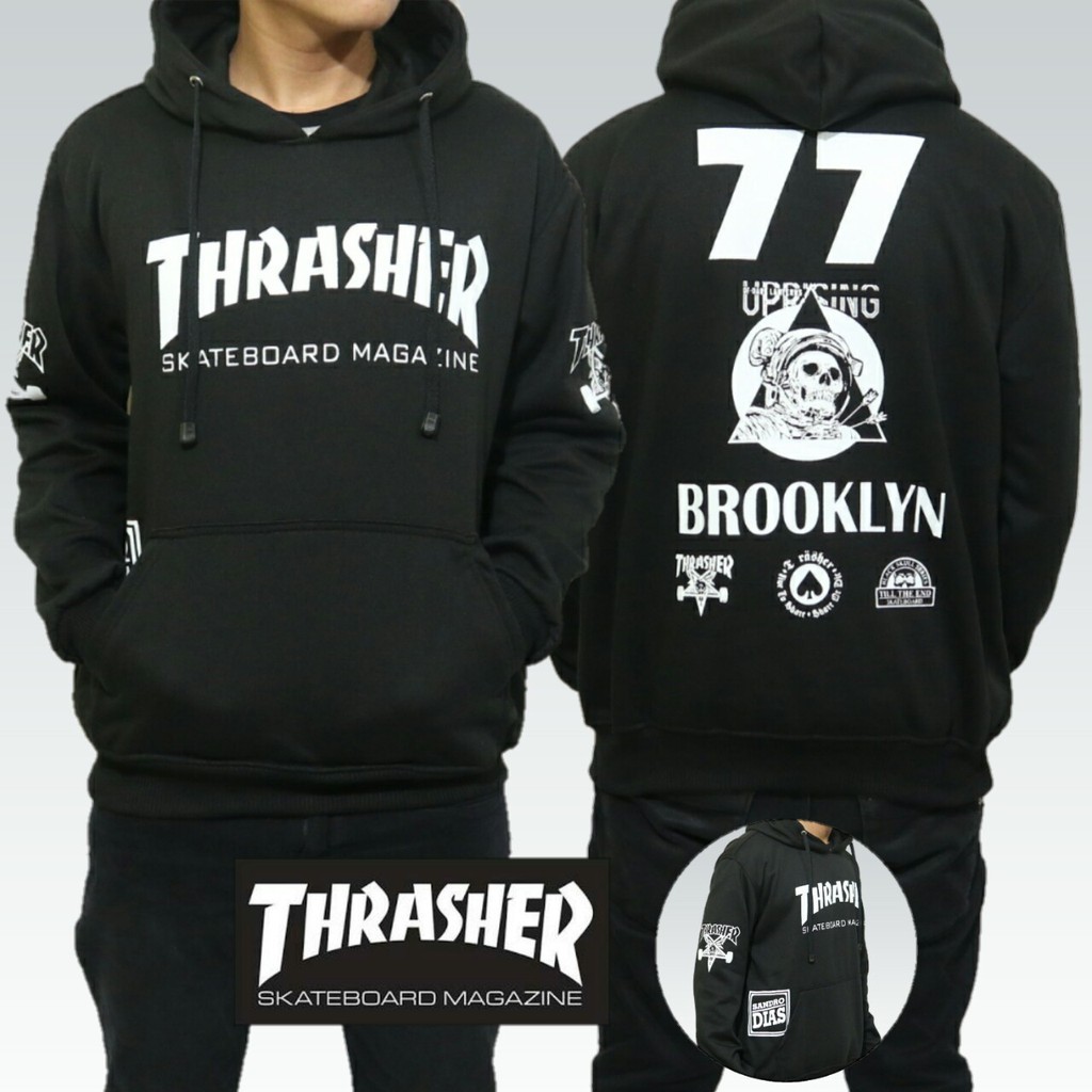 Sweater Hoodie Thrasher Brooklyn 77 sweater hoodie cowo sweater hoodie trendy sweater hoodie premium murah