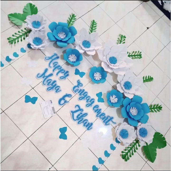 Jual Paper Flower Paket Dekorasi Dinding Hiasan Ulang Tahun