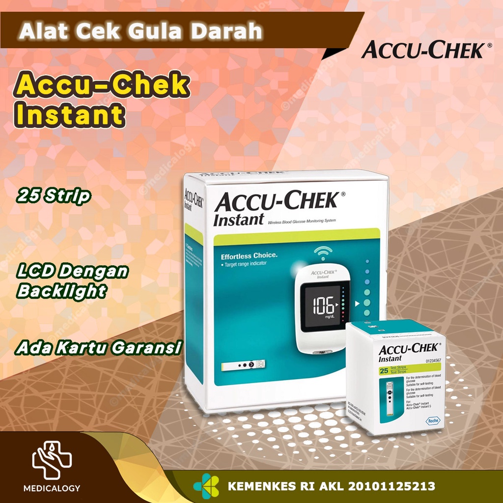 Jual Accu Chek Instant Alat Cek Gula Darah 25 Test Strip Shopee