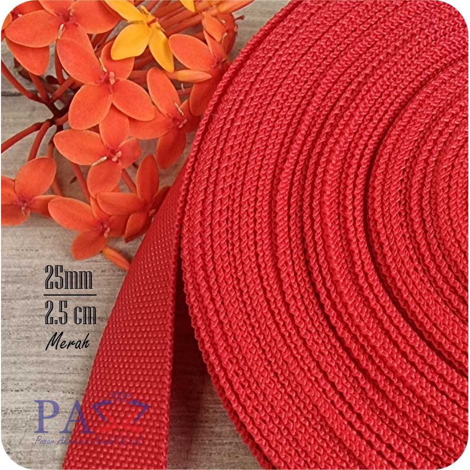 Jual Tali Webbing Pelipit / Bisban / PCR 2,5 cm 36 Yard/rol | Shopee ...