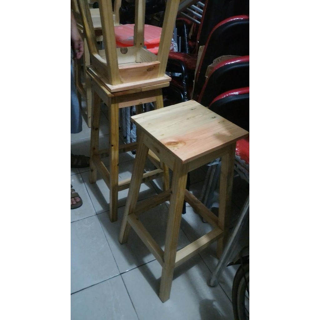 Jual KURSI BAR STOOL KAYU MURAH TINGGI 75 KURSI BASO BAKSO BARSTOOL