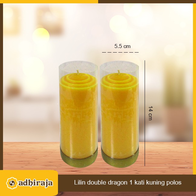 Jual Lilin Puja Sembahyang Pilar Kuning Polos 1 Kati/Kin Double Dragon ...
