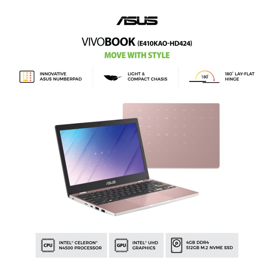 Jual Asus VivoBook E410 (Intel Celeron N4500/4GB/512GB SSD/Windows 11