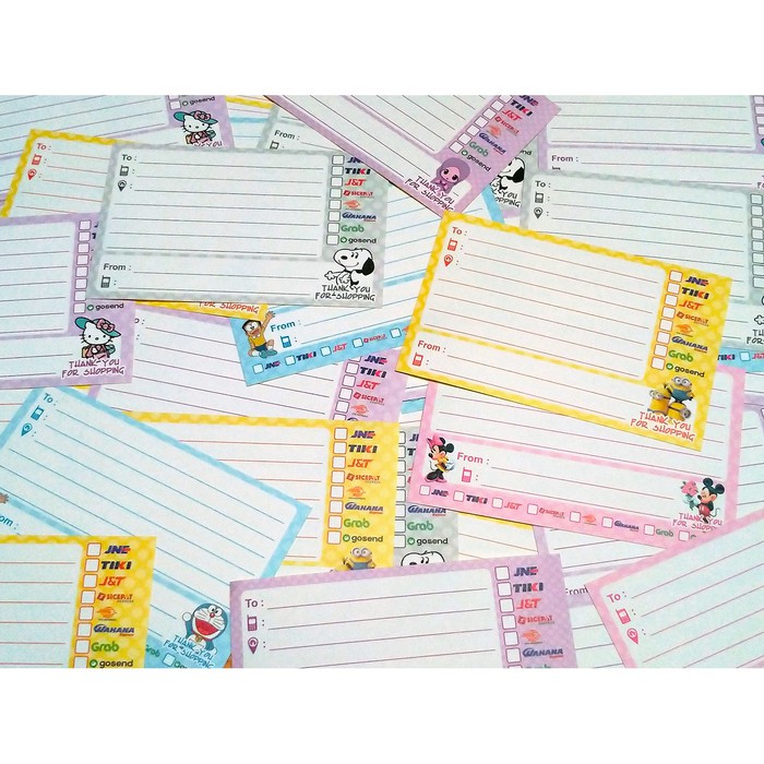 Jual Sticker Label Alamat Pengiriman Stiker Online Shop Karakter Kartun ...