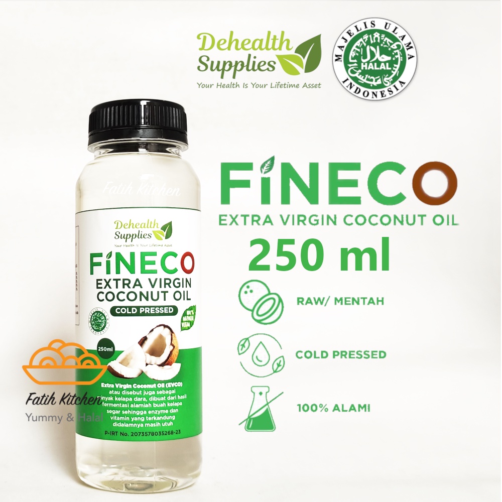 Jual Fineco EVCO Extra Virgin Coconut Oil 250 ml Botol Plastik Halal