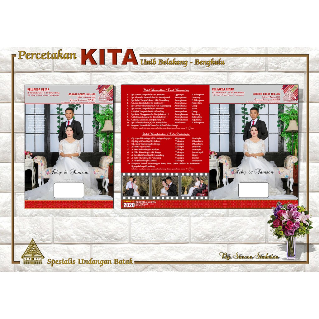 Jual DESAIN UNDANGAN PERNIKAHAN UNDANGAN BATAK / UNDANGAN PERNIKAHAN