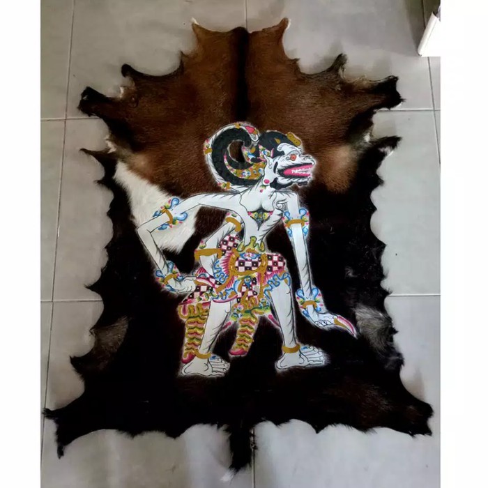 Jual LUKISAN LEMBARAN WAYANG HANOMAN KULIT LEMBARAN FULL BODY 77x55 Cm