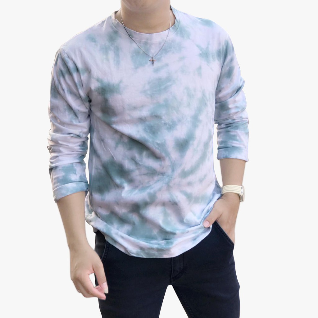 Jual Baju Tie Dye Pria Katun Premium Kaos Cowok Lengan Panjang | Shopee