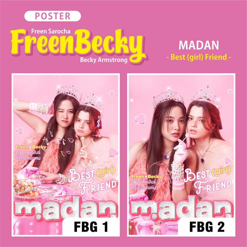 Jual Poster Thailand Freenbecky Freen Sarocha Becky Armstrong X Madan
