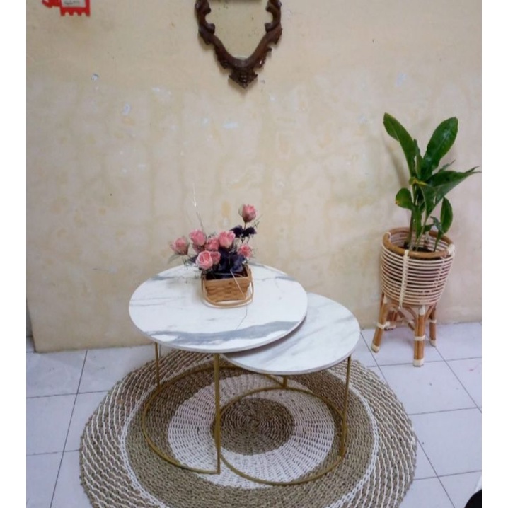 Jual round table/meja marbel murah/meja tamu/ meja besi/Coffe table ...