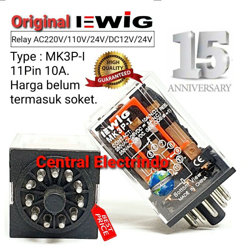 Relè MK3P-I 12VDC 11 Pin 10A 250V AC - Nuovo, 1 Pezzo