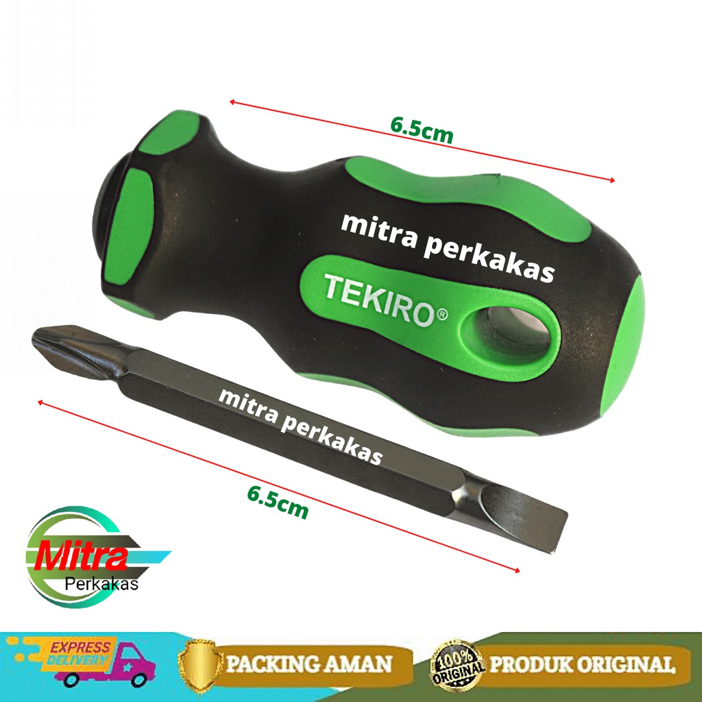Jual Tekiro Obeng Bogel Stubby 2 Arah Obeng Cebol + / - Plus Minus 2 In ...