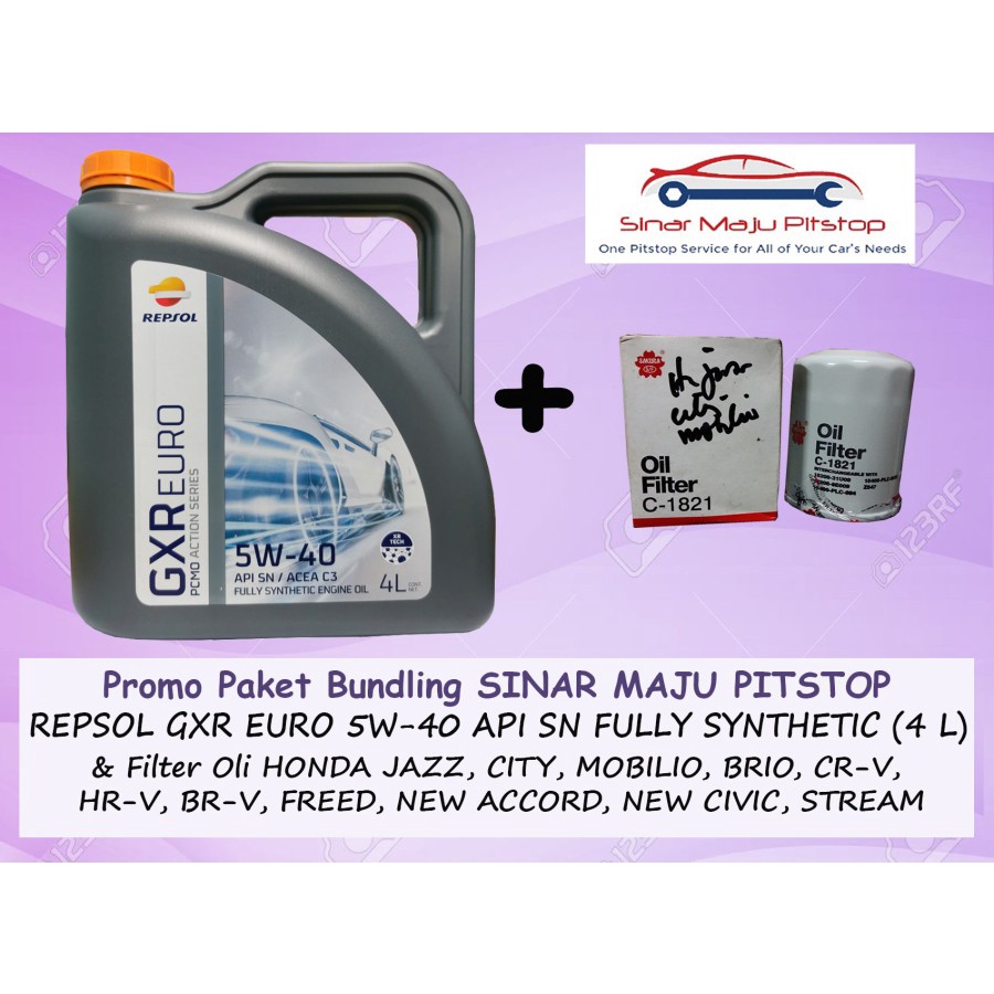Jual Paket Bundling Oli REPSOL GXR EURO 5W-40 API SN FULLY SYNTHETIC ...