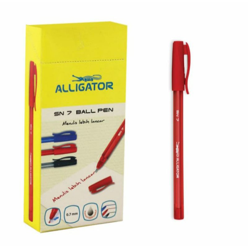 Jual Ballpoint Pulpen Pen Alligator Merah Promo / Pulpen Alligator SN7 ...