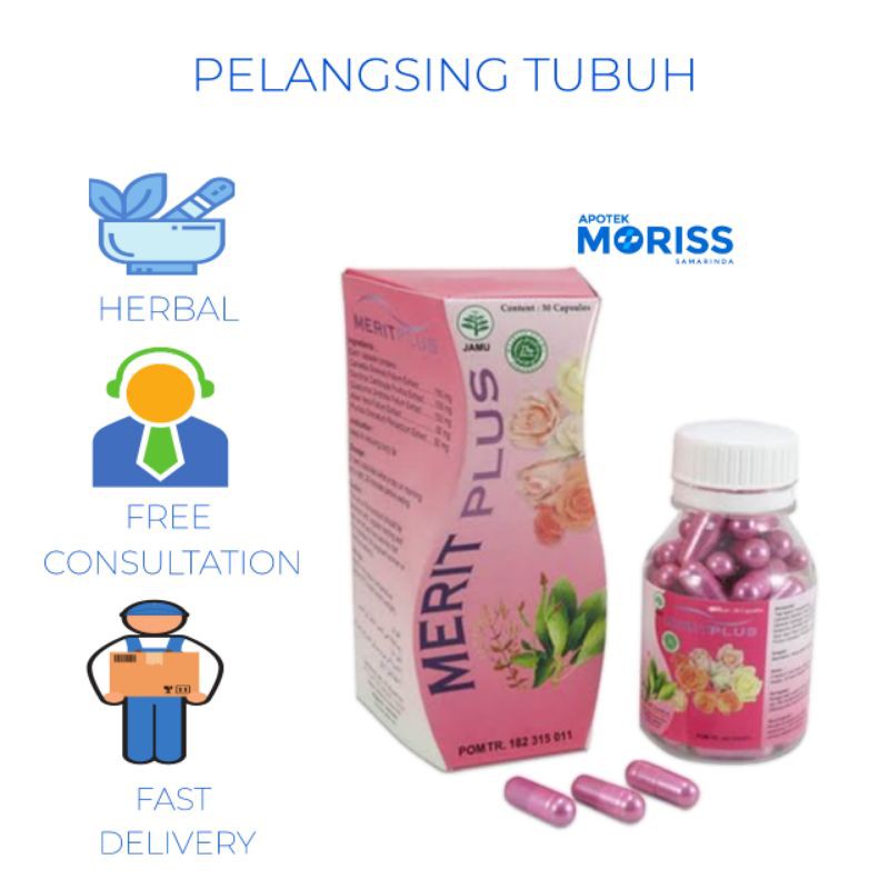 Jual MERIT PLUS/PELANGSING TUBUH 30 CAPSUL | Shopee Indonesia