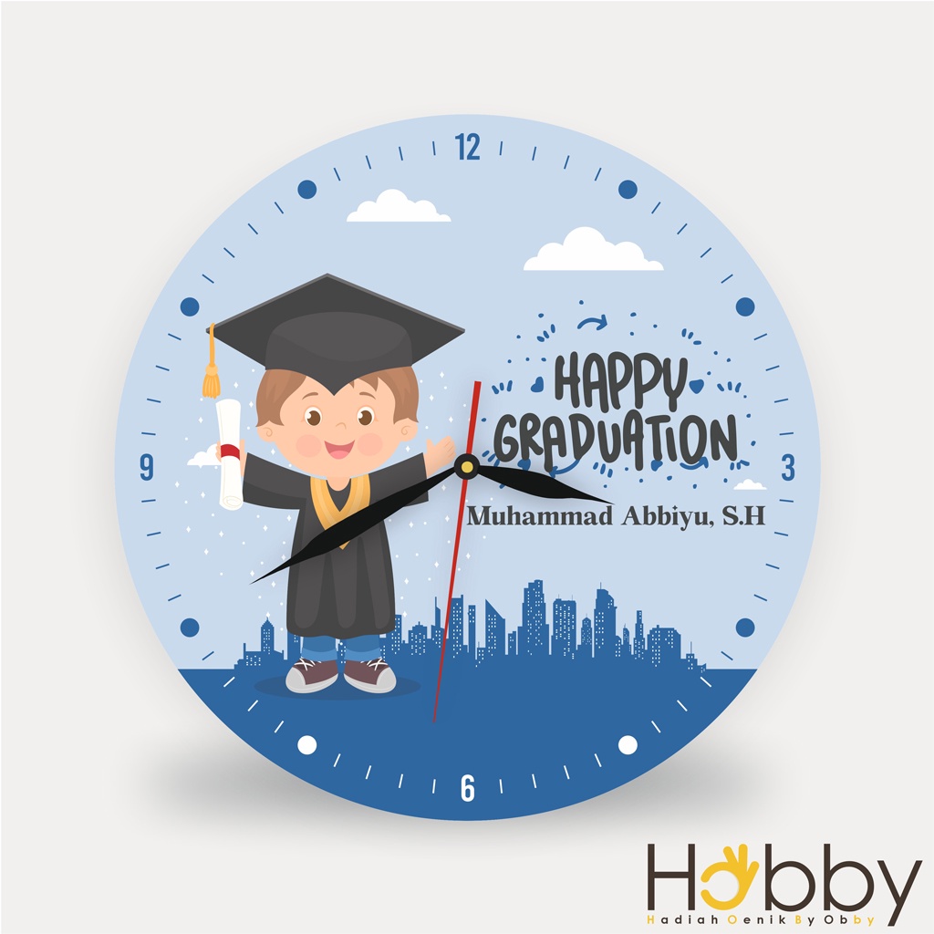 Jual JAM DINDING KAYU CUSTOM NAMA KARTUN KADO WISUDA UNIK HAMPERS ...