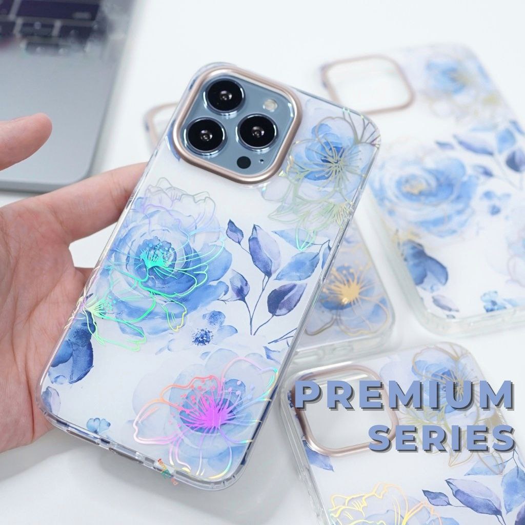 Bees And Wildflowers IPhone 13 Pro Max Case - Dark Blue Floral Protective Case