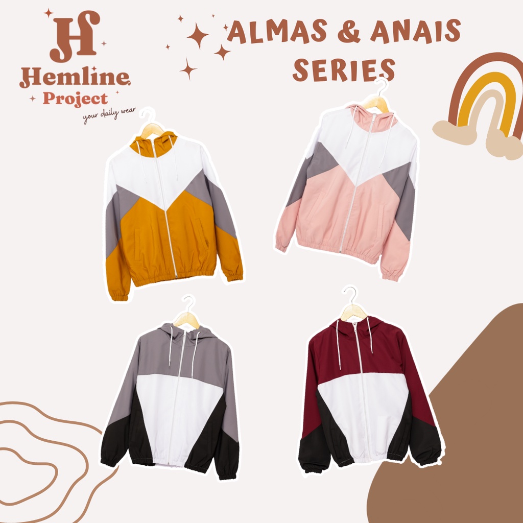 Jual Almas & Anais Color Block Jacket - Jaket Parasut Hoodie by Hemline ...