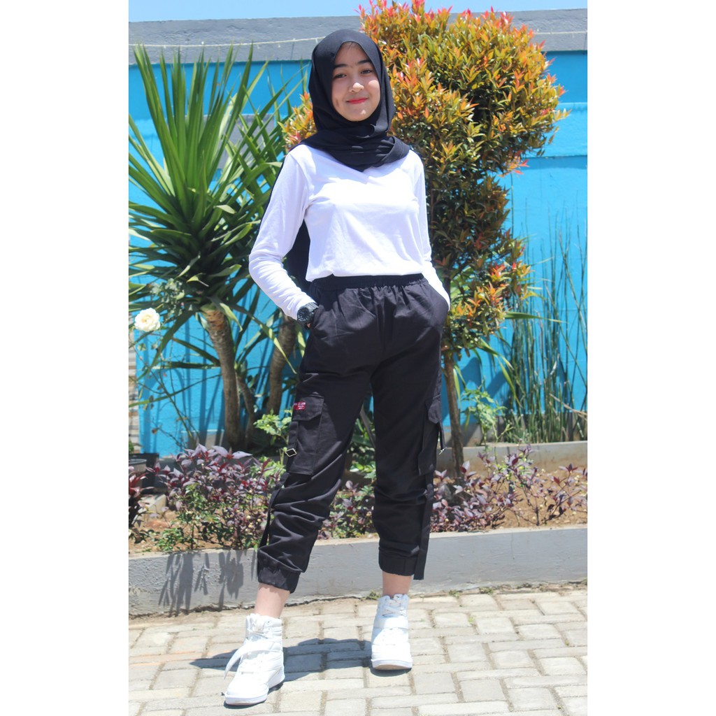 Ootd Hijab Celana Jogger Promo Lezahrasignature Jogger Cargo