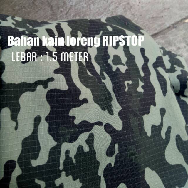 Jual BAHAN KAIN LORENG RIPSTOP LEBAR 1.5M PE TNI POLRI ARMY POLISI ...
