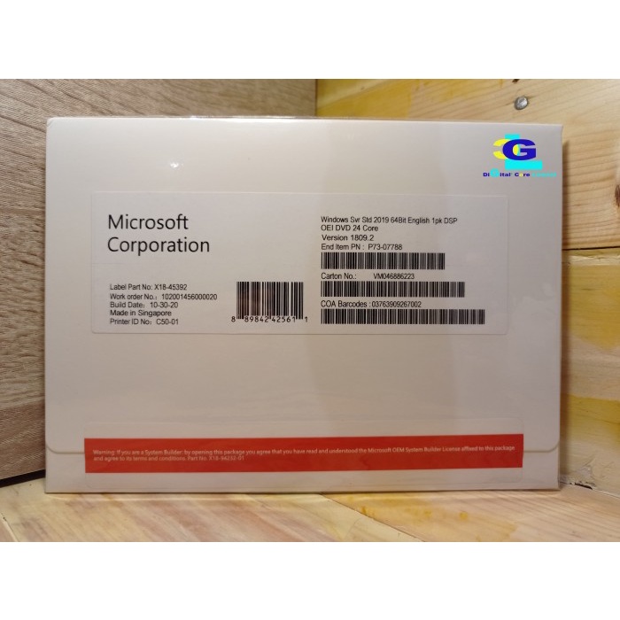Jual Windowss server 2019 standard 24 core full version original ...