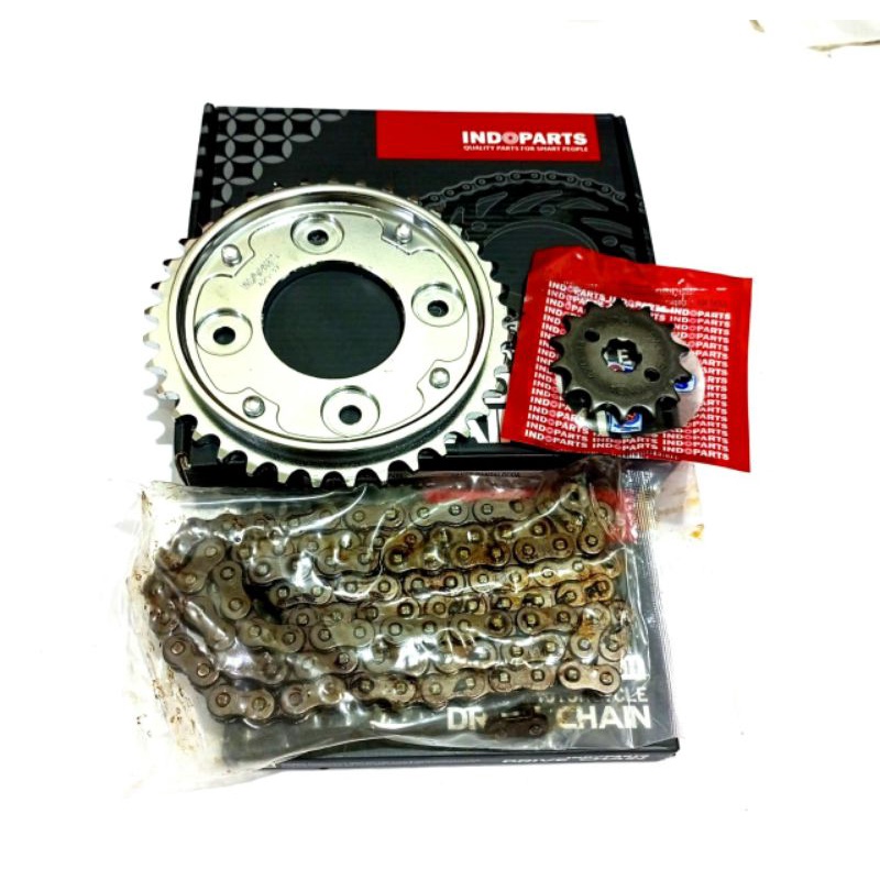 Jual gear set Indopart kwb Supra x 125 Revo absolute Blade new gir 14/37 /420 104 Shopee