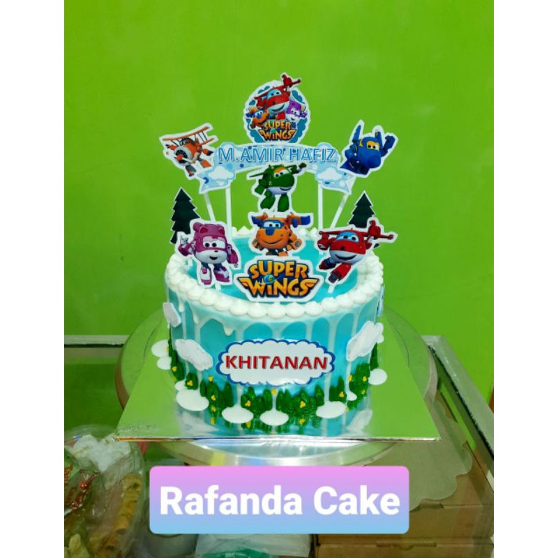 Jual topper kue ulang tahun super wings bisa pakai nama | Shopee Indonesia