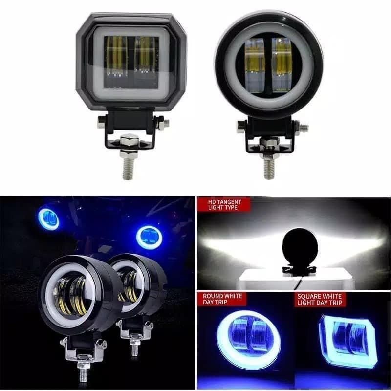 Lampu LED Tembak Sorot X2 Kotak Bulat 20 Watt 4D Mobil Motor 20Watt 20W Cutoff
